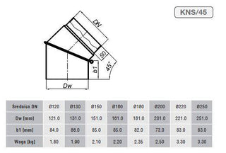 DARCO D-180 mm / 45° / 2seg. reguliuojama dūmtraukio alkūnė. Kamino pajungimo alkūnė židiniams ir krosnelėms. Juoda dūmų alkūnė.