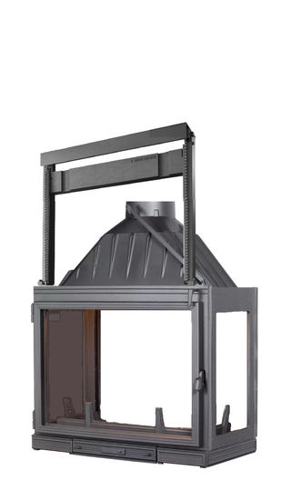 SEGUIN Multivision 8000 TR LIFT tripusis ketinis židinys pakeliamu stiklu. Tripusė ketinė židinio kapsulė. Tripusė židinio kapsulė iš ketaus.