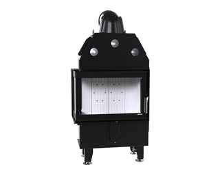 Defro Home INTRA S BL MINI židinys, 10 kW – židinio kapsulė su kampiniu stiklu, į šoną atidaromomis durelėmis