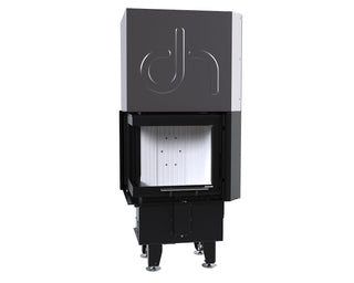 Defro Home INTRA XS BL MINI G židinys, 8 kW – židinio kapsulė su kampiniu stiklu, į viršų atidaromomis durelėmis