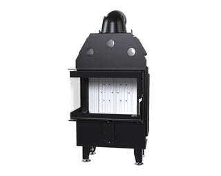 Defro Home INTRA S BL MINI židinys, 10 kW – židinio kapsulė su kampiniu stiklu, į šoną atidaromomis durelėmis