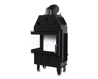 Defro Home INTRA S BL MINI židinys, 10 kW – židinio kapsulė su kampiniu stiklu, į šoną atidaromomis durelėmis