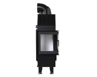 Defro Home INTRA S BL MINI židinys, 10 kW – židinio kapsulė su kampiniu stiklu, į šoną atidaromomis durelėmis