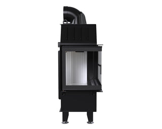 Defro Home INTRA S BL židinys, 10 kW – židinio kapsulė su kampiniu stiklu, į šoną atidaromomis durelėmis