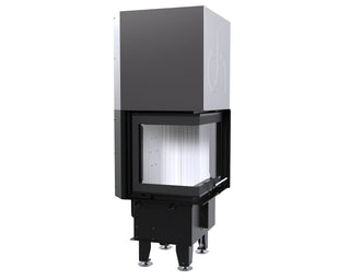 Defro Home INTRA XS BL MINI G židinys, 8 kW – židinio kapsulė su kampiniu stiklu, į viršų atidaromomis durelėmis