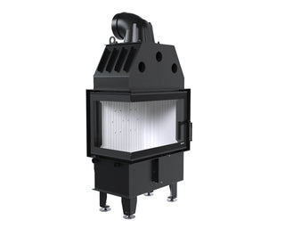 Defro Home INTRA S BL MINI židinys, 10 kW – židinio kapsulė su kampiniu stiklu, į šoną atidaromomis durelėmis