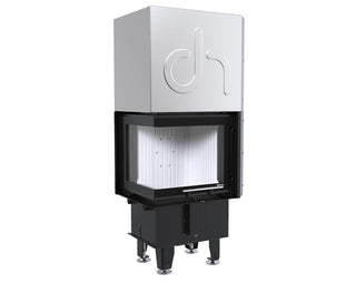 Defro Home INTRA XS BL MINI G židinys, 8 kW – židinio kapsulė su kampiniu stiklu, į viršų atidaromomis durelėmis