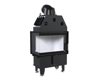 Defro Home INTRA S BL MINI židinys, 10 kW – židinio kapsulė su kampiniu stiklu, į šoną atidaromomis durelėmis