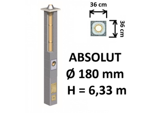 Kamino komplektas Schiedel Absolut Ø180 mm. Keramikinis kaminas namams A, A+, A++ klasėms.