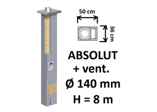 Kamino komplektas Schiedel Absolut Ø140 mm su ventiliaciniu kanalu, keramikinis dūmtraukis namams A++ lygio