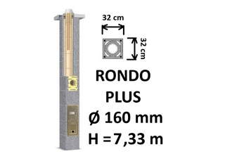 Kamino komplektas SCHIEDEL RONDO PLUS Ø160 mm, B, C, D klasės namams. Keramikinis kaminas. Keraminio dūmtraukio komplektas.