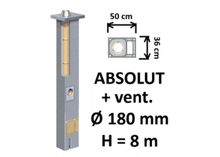 Kamino komplektas Schiedel Absolut Ø180 mm su ventiliaciniu kanalu, keramikinis dūmtraukis A++ energijai namams