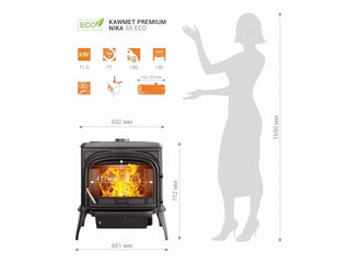 KAWMET Premium NIKA S5 ECO židinys - ketinė krosnelė