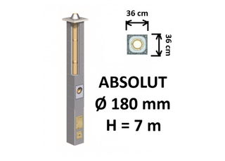 Kamino komplektas Schiedel Absolut Ø180 mm. Keramikinis kaminas namams A, A+, A++ klasėms.