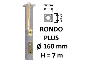 Kamino komplektas SCHIEDEL RONDO PLUS Ø160 mm, B, C, D klasės namams. Keramikinis kaminas. Keraminio dūmtraukio komplektas.