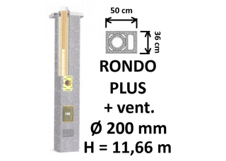 Kamino komplektas SCHIEDEL RONDO PLUS Ø200 mm su ventiliaciniu kanalu B, C, D klasės namams