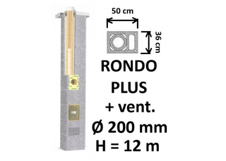 Kamino komplektas SCHIEDEL RONDO PLUS Ø200 mm su ventiliaciniu kanalu B, C, D klasės namams