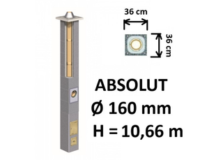 Kamino komplektas Schiedel Absolut Ø160 mm. Keramikinis kaminas namams A, A+, A++