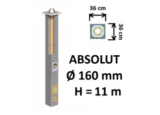 Kamino komplektas Schiedel Absolut Ø160 mm. Keramikinis kaminas namams A, A+, A++