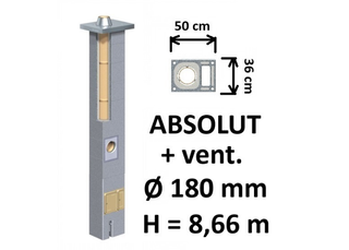 Kamino komplektas Schiedel Absolut Ø180 mm su ventiliaciniu kanalu, keramikinis dūmtraukis A++ energijai namams
