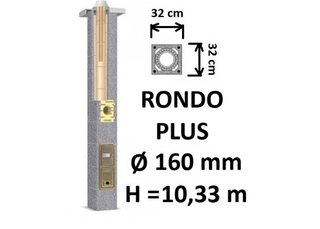 Kamino komplektas SCHIEDEL RONDO PLUS Ø160 mm, B, C, D klasės namams. Keramikinis kaminas. Keraminio dūmtraukio komplektas.