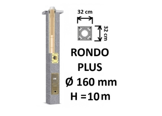Kamino komplektas SCHIEDEL RONDO PLUS Ø160 mm, B, C, D klasės namams. Keramikinis kaminas. Keraminio dūmtraukio komplektas.
