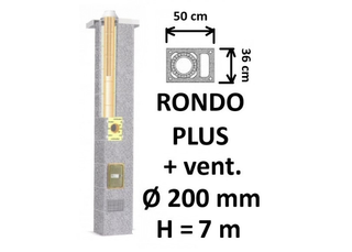 Kamino komplektas SCHIEDEL RONDO PLUS Ø200 mm su ventiliaciniu kanalu B, C, D klasės namams