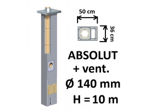 Kamino komplektas Schiedel Absolut Ø140 mm su ventiliaciniu kanalu, keramikinis dūmtraukis namams A++ lygio