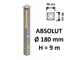 Kamino komplektas Schiedel Absolut Ø180 mm. Keramikinis kaminas namams A, A+, A++ klasėms.