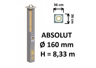 Kamino komplektas Schiedel Absolut Ø160 mm. Keramikinis kaminas namams A, A+, A++