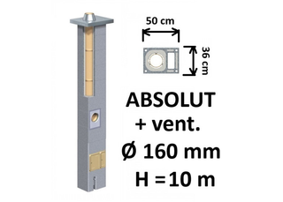 Kamino komplektas Schiedel Absolut Ø160 mm su ventiliaciniu kanalu, keramikinis dūmtraukis namams A, A+, A++ klasės