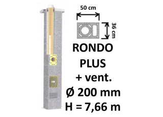 Kamino komplektas SCHIEDEL RONDO PLUS Ø200 mm su ventiliaciniu kanalu B, C, D klasės namams