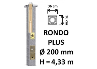 Kamino komplektas SCHIEDEL RONDO PLUS Ø200 mm su ventiliaciniu kanalu B, C, D klasės namams