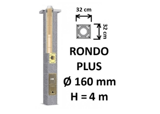Kamino komplektas SCHIEDEL RONDO PLUS Ø160 mm, B, C, D klasės namams. Keramikinis kaminas. Keraminio dūmtraukio komplektas.