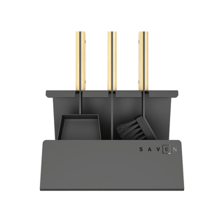 Židinio įrankiai SAVEN SET 2 S WHITE, trijų dalių židinio įrankių komplektas