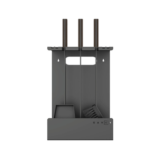 Židinio įrankiai SAVEN SET 4 L BLACK, trijų dalių židinio įrankių komplektas