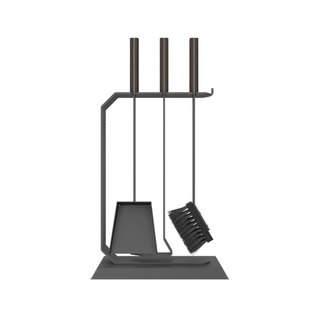 Židinio įrankiai SAVEN SET 6 L BLACK, trijų dalių židinio įrankių komplektas