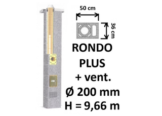 Kamino komplektas SCHIEDEL RONDO PLUS Ø200 mm su ventiliaciniu kanalu B, C, D klasės namams