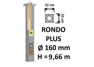 Kamino komplektas SCHIEDEL RONDO PLUS Ø160 mm, B, C, D klasės namams. Keramikinis kaminas. Keraminio dūmtraukio komplektas.