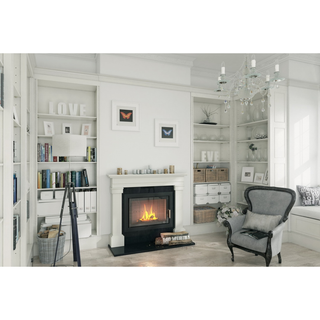 Defro Home INTRA S OPTI židinys, 8 kW – židinio kapsulė su tiesiu stiklu, į šoną atidaromomis durelėmis