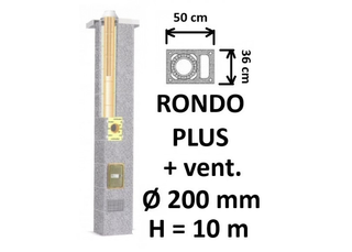 Kamino komplektas SCHIEDEL RONDO PLUS Ø200 mm su ventiliaciniu kanalu B, C, D klasės namams