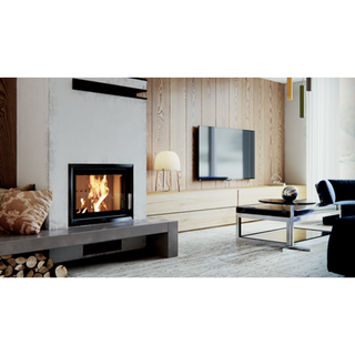 Defro Home INTRA S židinys, 10 kW – židinio kapsulė su tiesiu stiklu, į šoną atidaromomis durelėmis