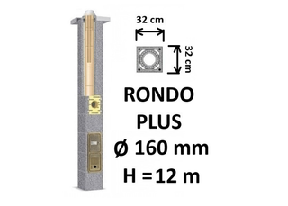 Kamino komplektas SCHIEDEL RONDO PLUS Ø160 mm, B, C, D klasės namams. Keramikinis kaminas. Keraminio dūmtraukio komplektas.