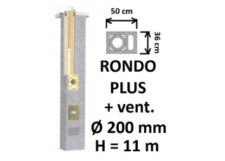 Kamino komplektas SCHIEDEL RONDO PLUS Ø200 mm su ventiliaciniu kanalu B, C, D klasės namams