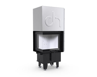 Defro Home INTRA XS BL MINI G židinys, 8 kW – židinio kapsulė su kampiniu stiklu, į viršų atidaromomis durelėmis