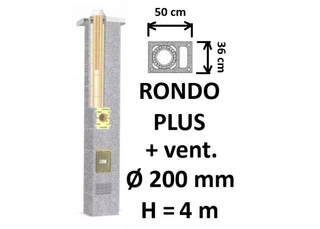 Kamino komplektas SCHIEDEL RONDO PLUS Ø200 mm su ventiliaciniu kanalu B, C, D klasės namams