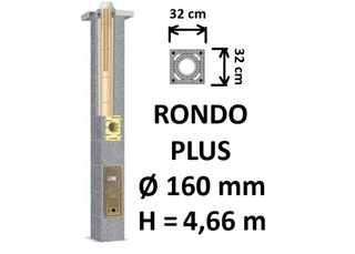 Kamino komplektas SCHIEDEL RONDO PLUS Ø160 mm, B, C, D klasės namams. Keramikinis kaminas. Keraminio dūmtraukio komplektas.