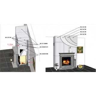 SILCA 250 KM termoizoliacinė kalcio silikato plokštė židiniams 1250 x 1000 x 30 mm