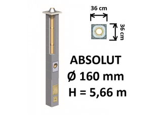 Kamino komplektas Schiedel Absolut Ø160 mm. Keramikinis kaminas namams A, A+, A++