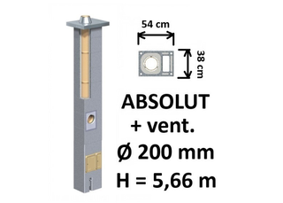 Kamino komplektas Schiedel Absolut Ø200 mm su ventiliaciniu kanalu, keramikinis dūmtraukis namams A, A+, A++